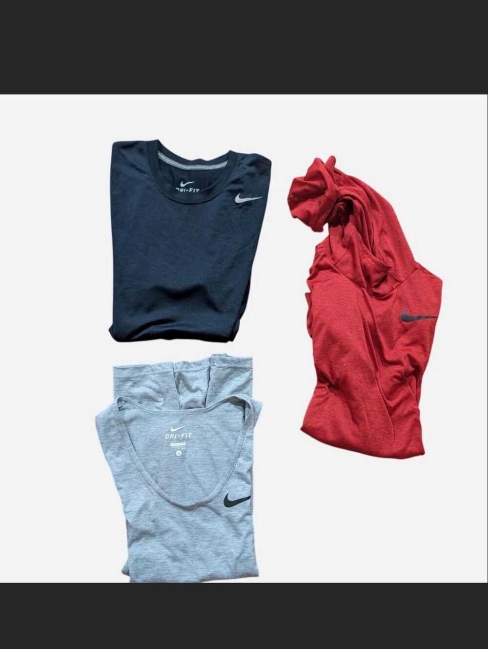 Nike Top Bundle / 3 Pack Trio - Red, Navy, Light Gray